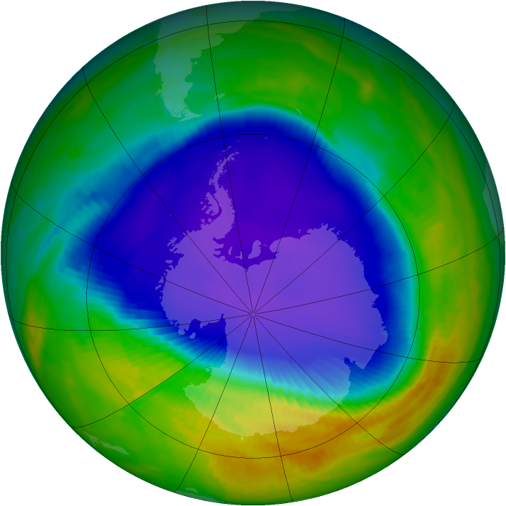 Antarctic ozone map for 17 October 1999